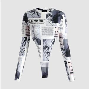 Newspaper Print Bodysuit